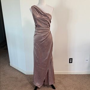 Chic One-Shoulder Mauve Dress